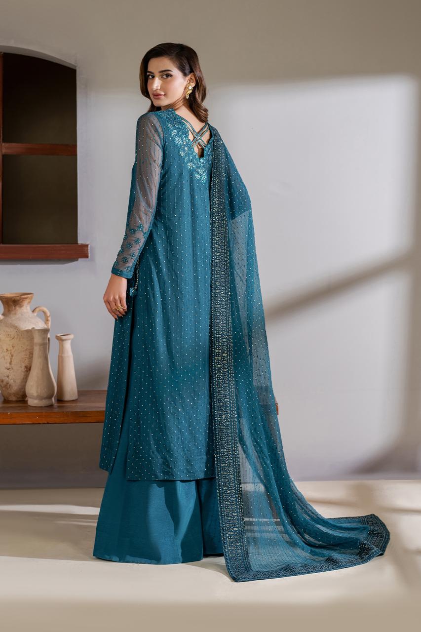 BRAND:IZNIK Chiffon Embroidered Sequence Luxury Unstitched 3pc✓