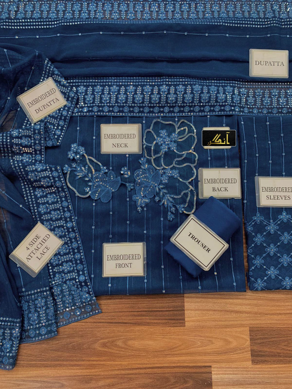 BRAND:IZNIK Chiffon Embroidered Sequence Luxury Unstitched 3pc✓