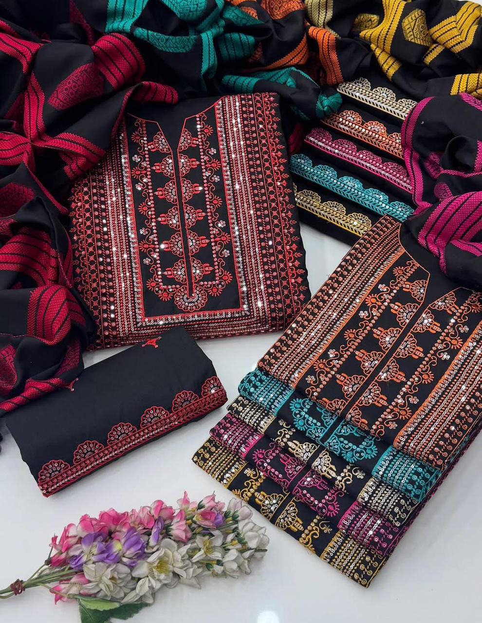 SUSI BANARSI ZARI EMBROIDERY & JACQUARD SHAWL Winter Arrivals Unstitched 3pc✓