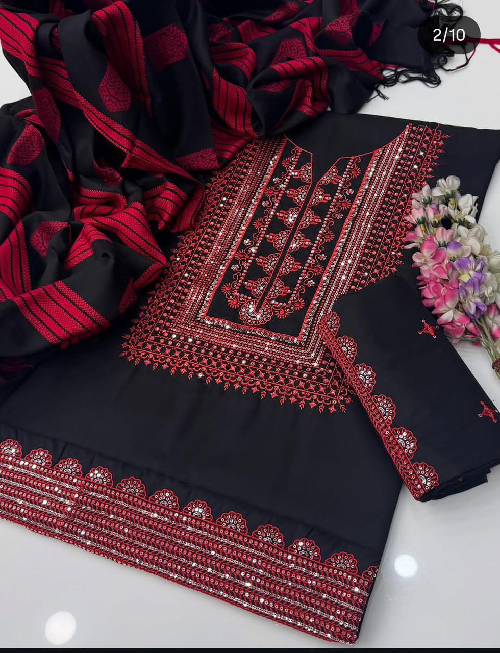SUSI BANARSI ZARI EMBROIDERY & JACQUARD SHAWL Winter Arrivals Unstitched 3pc✓